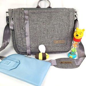 Columbia Diaper Bag Vista Hills Grey w Thermal Bottle Pocket & Removeable Pad